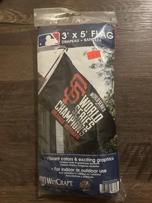 Wincraft 2014 WORLD SERIES CHAMPIONS Giants 3' x 5' Flag Indoor Or Outdoor - Image 1 of 3
