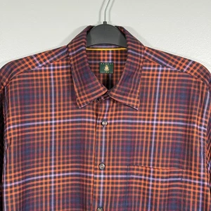 Robert Talbott L/S Mens XL Button Down Shirt Orange Purple Plaid USA Made - Picture 1 of 9