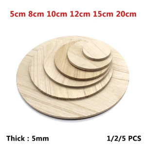 Solid Wood Round Disc DIY Craft Blanks Wooden Plate Coasters Circle Wood Sheets - Picture 1 of 6