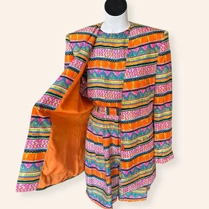 Vintage 90er 3-teiliges Damen Set Jacke Oberteil Shorts | Hillary Banks Style | M - Bild 1 von 9