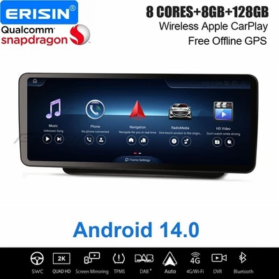 12,3" 8+128GB Android 14 CarPlay Autoradio Navi Mercedes E Klasse A207 2013-2015 - Bild 1 von 4