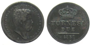 *TRIU* NEAPEL Ferdinand II. 2 TURNESI 1852 Kupfer - Bild 1 von 1