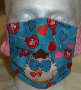 USA cotton Face mask cover handmade with Tootsie Roll Owl Candy Fabric FAST SHIP - Picture 1 of 1
