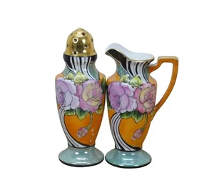Japanese Porcelain Lustreware Muffineer Sugar Shaker & Creamer Set - Picture 1 of 14
