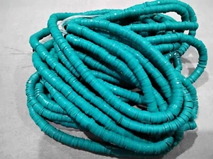 Hmade Polymer Clay Heishi Bead, Dark Cyan, 6x1mm Approx 390 pcs Free post Oz - Picture 1 of 1