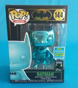 Funko Pop! Batman #144 Teal Chrome Gamestop 2019 SDCC compartido exclusivo - Imagen 1 de 8