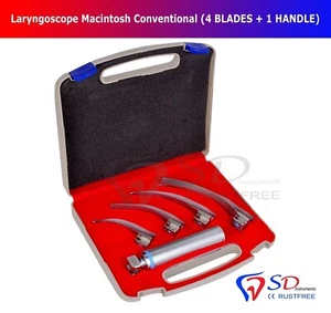 Laryngoskop Macintosh 4x DVD Klingen konventionelles Set medizinische diagnostische Untersuchung CE - Bild 1 von 5