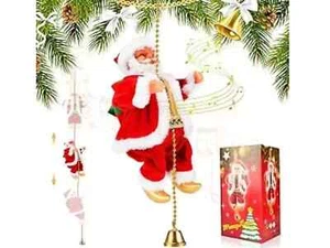Santa Claus Climbing Ladder Christmas Doll Musical Decoration - Picture 1 of 2
