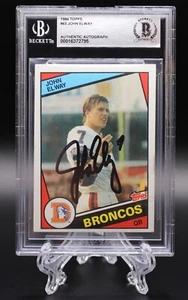JOHN ELWAY SIGNED 1984 TOPPS #63 ROOKIE CARD RC BRONCOS HOF BGS AUTHENTIC - Picture 1 of 2
