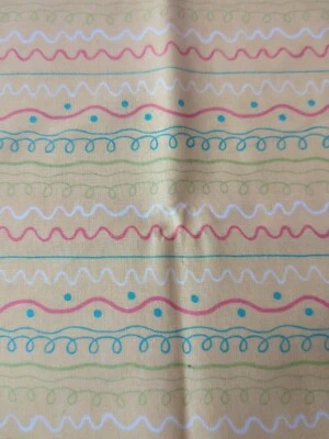 Abstract Stripes On Yellow Cotton Fabric - Image 1 of 3