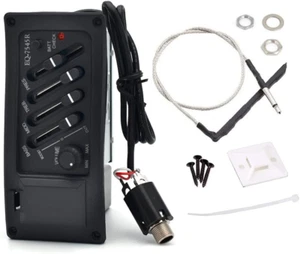 Guitar Pickup 4 Band EQ Preamp Tuner Piezo for Acoustic Guitars - Picture 1 of 9
