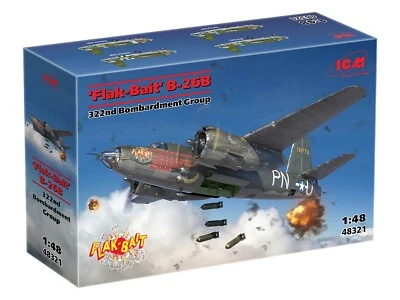 ICM 48321 - 'Flak Bait' B-26B, bombardero estadounidense de la Segunda Guerra Mundial - Kit modelo de avión 1:48 Foto 1 de 4