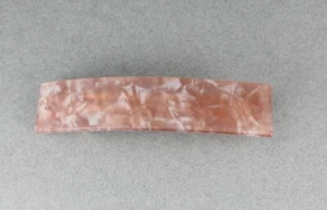 Brown barrette plastic marbled pattern rectangle hair clip accessory 3 3/8" long - Picture 1 of 6