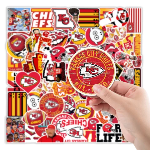 50pcs City Chiefs Kansas Stickers Suitcase Water Bottle Waterproof Stickers Cover