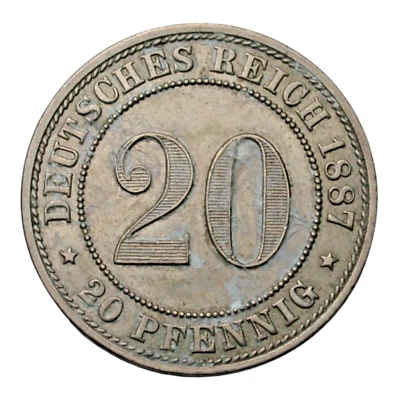 Germany-Empire 1887-A 20 Pfennig - Image 1 of 2
