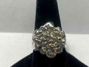 .925 Sterlingsilber Herren Nugget Ring * - Bild 1 von 2