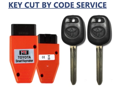 CUT BY CODE SERVICE + 2 TOYOTA UNCUT TRANSPONDER 4D CHIP Keys With Programmer  - Image 1 of 4