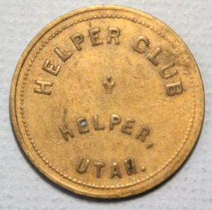 Helper Utah Helper Club gut für 1 $. Trade Messing 38 mm runde Medaille - Bild 1 von 2