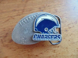 SAN DIEGO LA CHARGERS Pewter Belt Buckle NFL Licensed FOOTBALL new vintage 1990S - Picture 1 of 4
