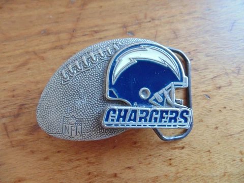 SAN DIEGO LA CHARGERS Pewter Belt Buckle NFL Licensed FOOTBALL new vintage 1990S Cover