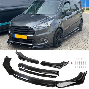 For Ford Transit Connect 2014-21 Glossy Black Front Bumper Lip Splitter Spoiler - Picture 1 of 12