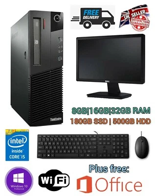 Fast Cheap Computer PC i5 3rd Gen 8GB 180GB SSD 500GB HDD Bundle Office + Gaming - Image 1 of 4