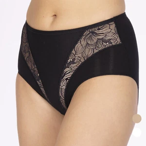 Nina von C. Cotton Shape Taillenslip - Weiss / Schwarz / Caramel - Gr. 36 - 50 - Bild 1 von 7