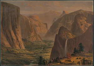 C. CLARKE CHROM Rare Antq 19thC 1873 Chromolitho YOSEMITE VALLEY, CH CROSBY & CO - Bild 1 von 2