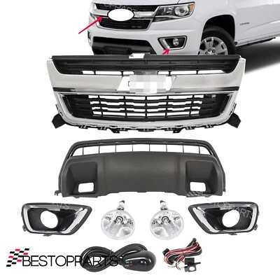 6PCS Of Front Grille/Lower Skid Plate/Fog Light For Chevrolet Colorado 2015-2020 - Image 1 of 4