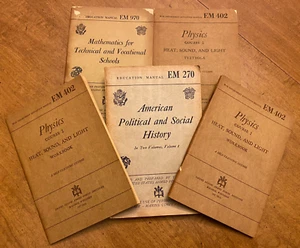War Department of Education Manuals: Physics, History, Math WWII Military Lot - Picture 1 of 19