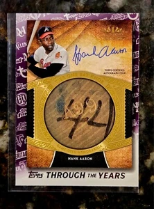 2021 Topps Through the Years Hank Aaron Tier One Bat Knob Reprint Insert Set - Picture 1 of 2