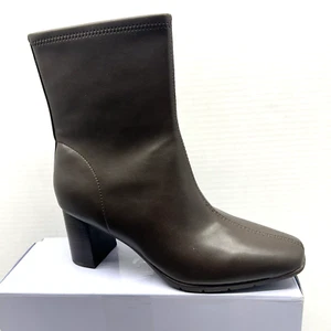 Aerosoles Boots Brown Mid Calf Miley Womens 8.5 Medium 3" Stack Heel New in Box - Picture 1 of 8