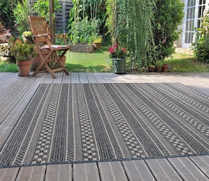 Bohemian Stripes for Patio Rugs,Deck Rugs,Balcony Rugs Indoor/Outdoor Area Rug 5 - Picture 1 of 8