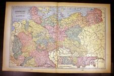 Germany Antique Color Map 1901 Cram's 14½" x 22"