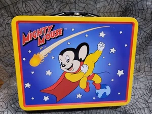 Mighty Mouse Metal Tin Lunchbox 2000 Viacom / Oil Can Harry Pearl Pureheart - Picture 1 of 6