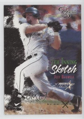 1998 Skybox Dugout Axcess 7th Inning Inside /50 Jeff Bagwell #130 HOF Sketch - Image 1 of 2