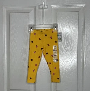 Garanimals Apple Leggings Baby Girls Size 6-9 Months Mustard Pull On - Picture 1 of 3