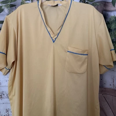 Camisa de golf tenis vintage años 70 Towncraft por excelencia penneys nailon cuello en V XL Foto 1 de 4