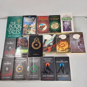 JRR TOLKIEN BOOK LOT LORD OF THE RINGS HOBBIT SILMARILLION LOST/UNFINISHED TALES - Foto 1 di 6