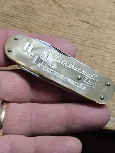 Old rare Vintage 1930s 1940's Pocket knife Tractor Advertising H&L Montebello CA - Picture 1 of 22
