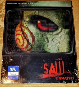 SAW 4K UHD/Blu-ray/Digital Best Buy Exclusive OOP Steelbook Horror Halloween NEW - Picture 1 of 10