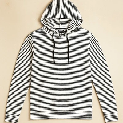 EXPRESS | Sudadera con capucha suéter a rayas blancas y negras | Talla grande Foto 1 de 4