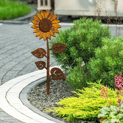 Metal Sunflower Garden Stake Small Garden Decor for Courtyard Porch Outdoor - image 1 of 4