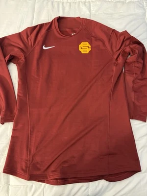 Nike USC Trojans Team Issued Baseball Long Sleeve Maroon Mens Size XL CV3263 - Image 1 of 4