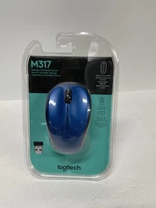 Logitech Mouse M317, Souris optique sans fil (Bleu/Noir) - Photo 1/2