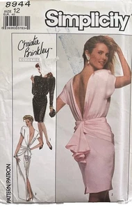 Simplicity Christie Brinkley Formal Dress Sewing Pattern Drapes Overlay 12 Uncut - Picture 1 of 2