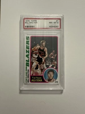 比尔·沃尔顿 #1 PSA 等级近乎完好-MT 8 (1978 年 Topps) — 第 1/4 张图片