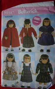 Capa de jersey escolar Butterick B5587 sin cortar talla única para ropa de muñeca de 18" - Imagen 1 de 2