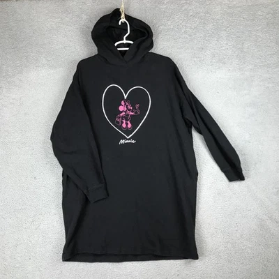 Disney Minnie Mouse Sudadera con Capucha Mujer Grande Negro Uniqlo UT Sudadera Vestido Foto 1 de 4