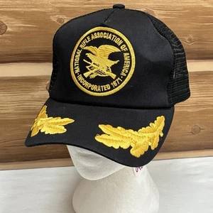 Vtg NRA K-Products Hat Cap Snapback Black Trucker Mesh Patch Scrambled Eggs - Picture 1 of 11